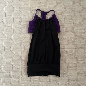 Lululemon tank, size 4, purple and black
